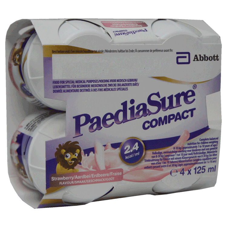 Paediasure Compact Strawberry x 4 mit oder ohne sterilen Schraubsaugern x 4