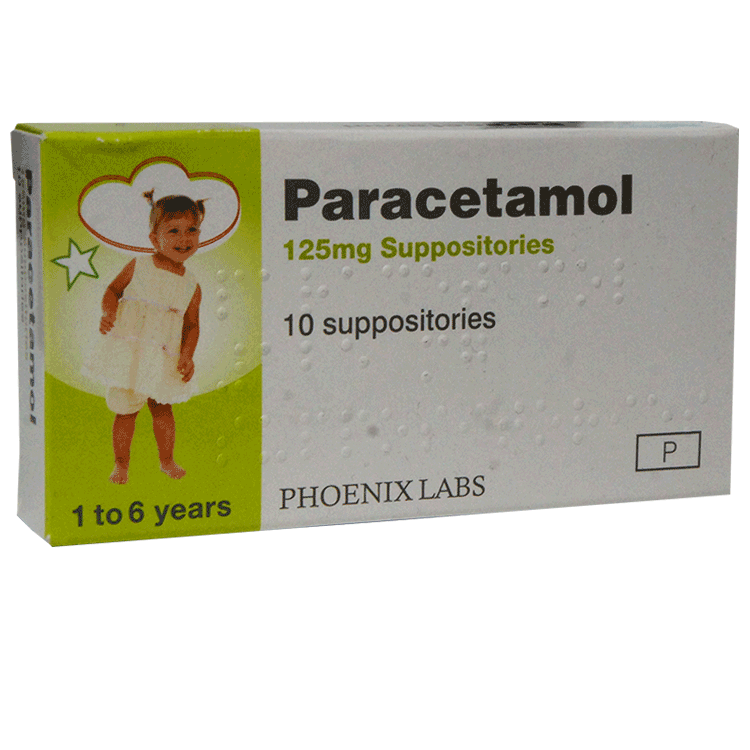 Paracetamol zetpillen 125 mg x 10 - voor kinderen