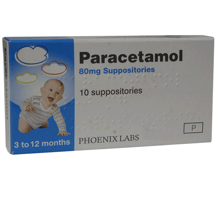 Paracetamol-Zäpfchen 80 mg x 10 – Für Babys von 3 bis 12 Monaten