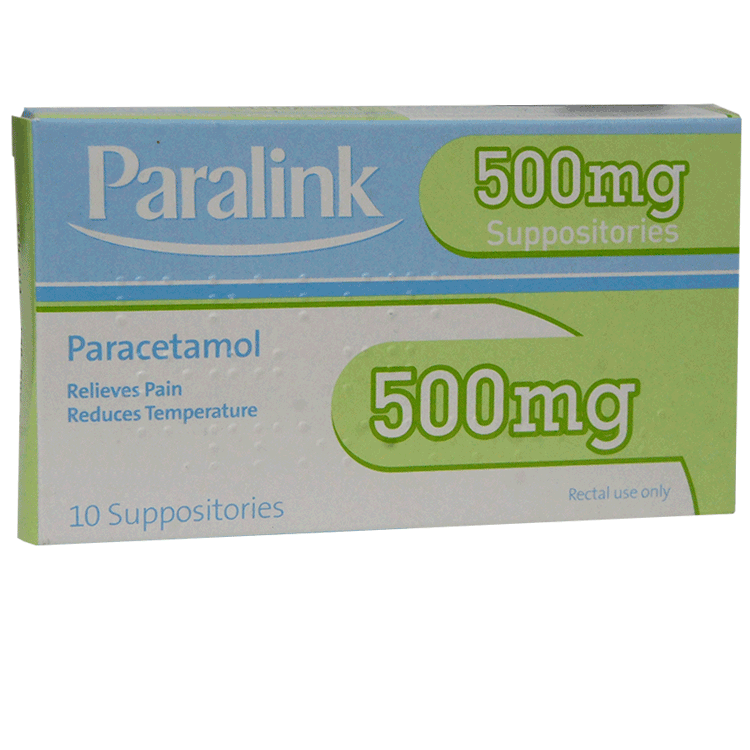 Paralink Paracetamol 500 mg zetpillen x 10 - voor volwassenen