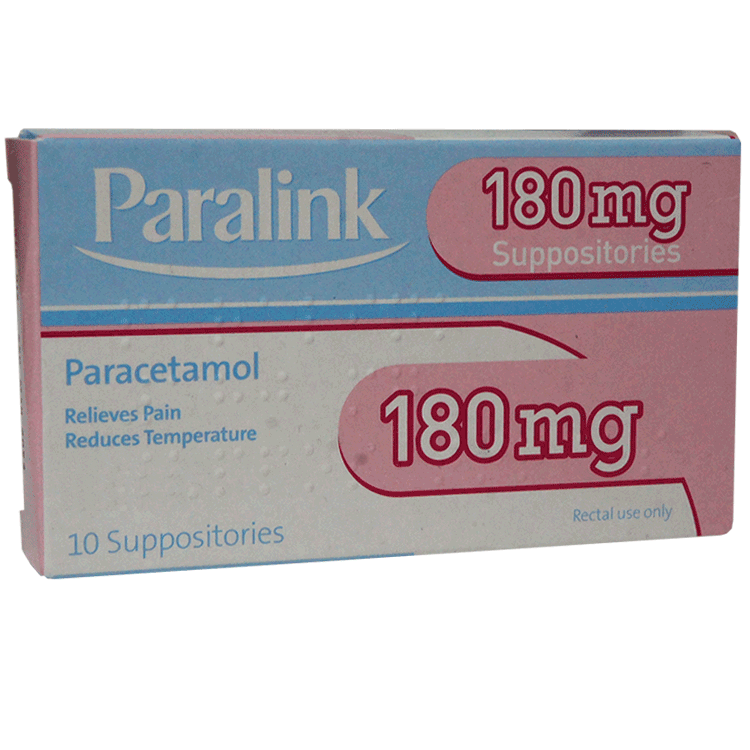 Paralink 180 mg Suppositoires de paracétamol x 10 - Pour bébés