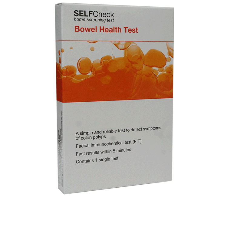 Self Check Bowel Health ( FIT ) Test - For detecting Colon Polyps with 2 Single Use Lancets