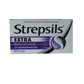 Strepsils Extra Blackcurrant throat lozenges x 24 - For sore throats