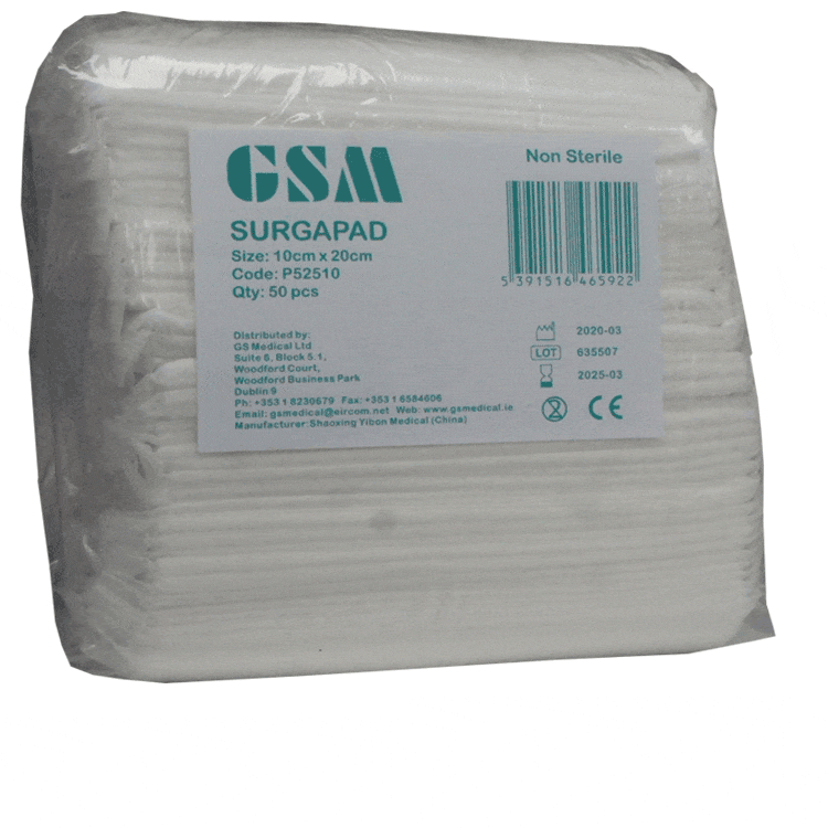 Surgapad niet-steriele absorberende pads 10 cm x 20 cm x 50 stuks
