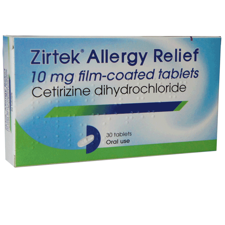 Zirtek Tablets 10mg x 30 - For Hayfever and Allergies
